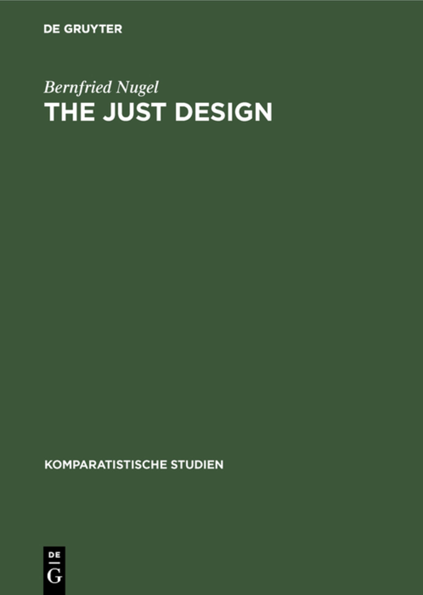 Cover image for The Just Design ISBN 9783110078596